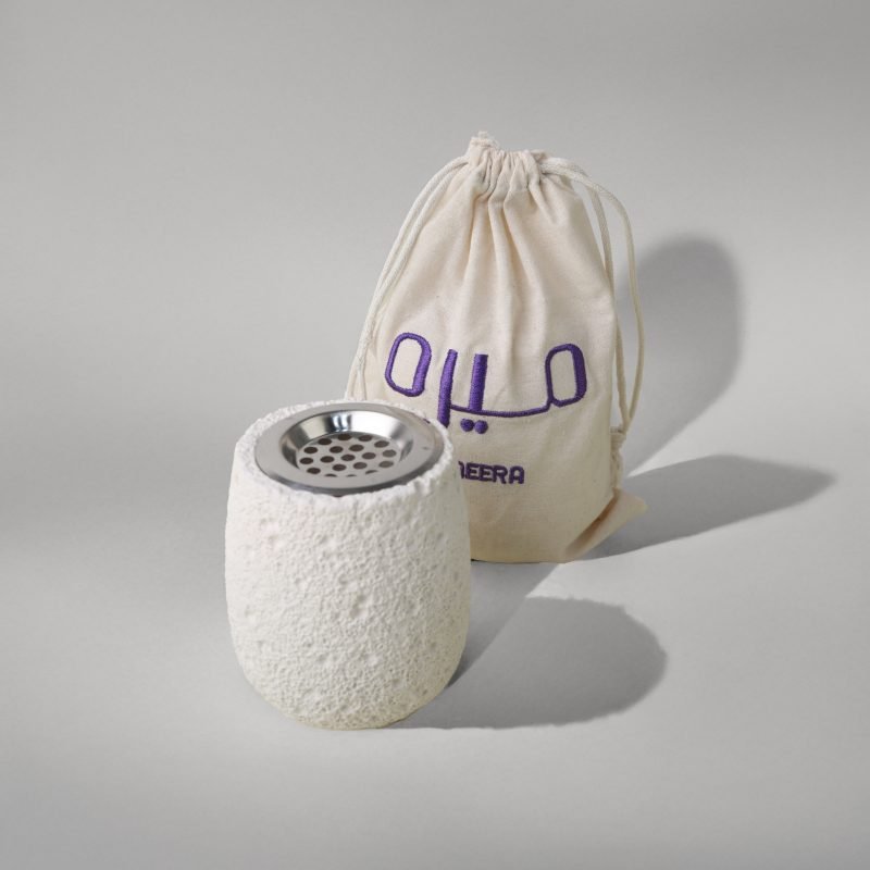 Moon midkhan in embroidered pouch